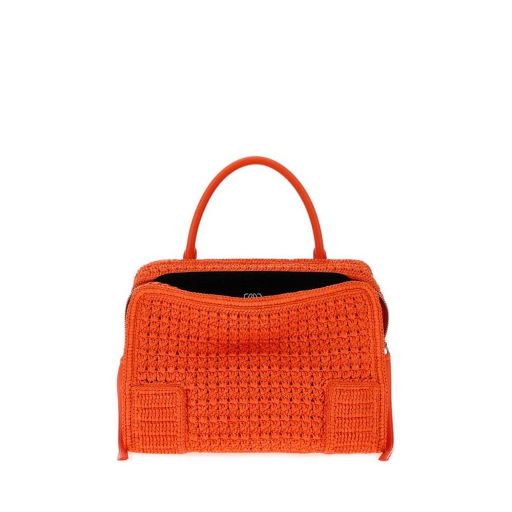 Loewe Women Orange Raffia Loewe X Cosima Von Bonin Amazona 180 Handbag